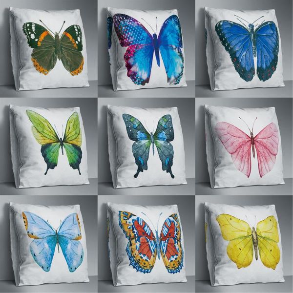 cushion/decorative pillow butterfly double side print cushion cover polyester decorative for sofa seat soft throw case 45x45cm home decor